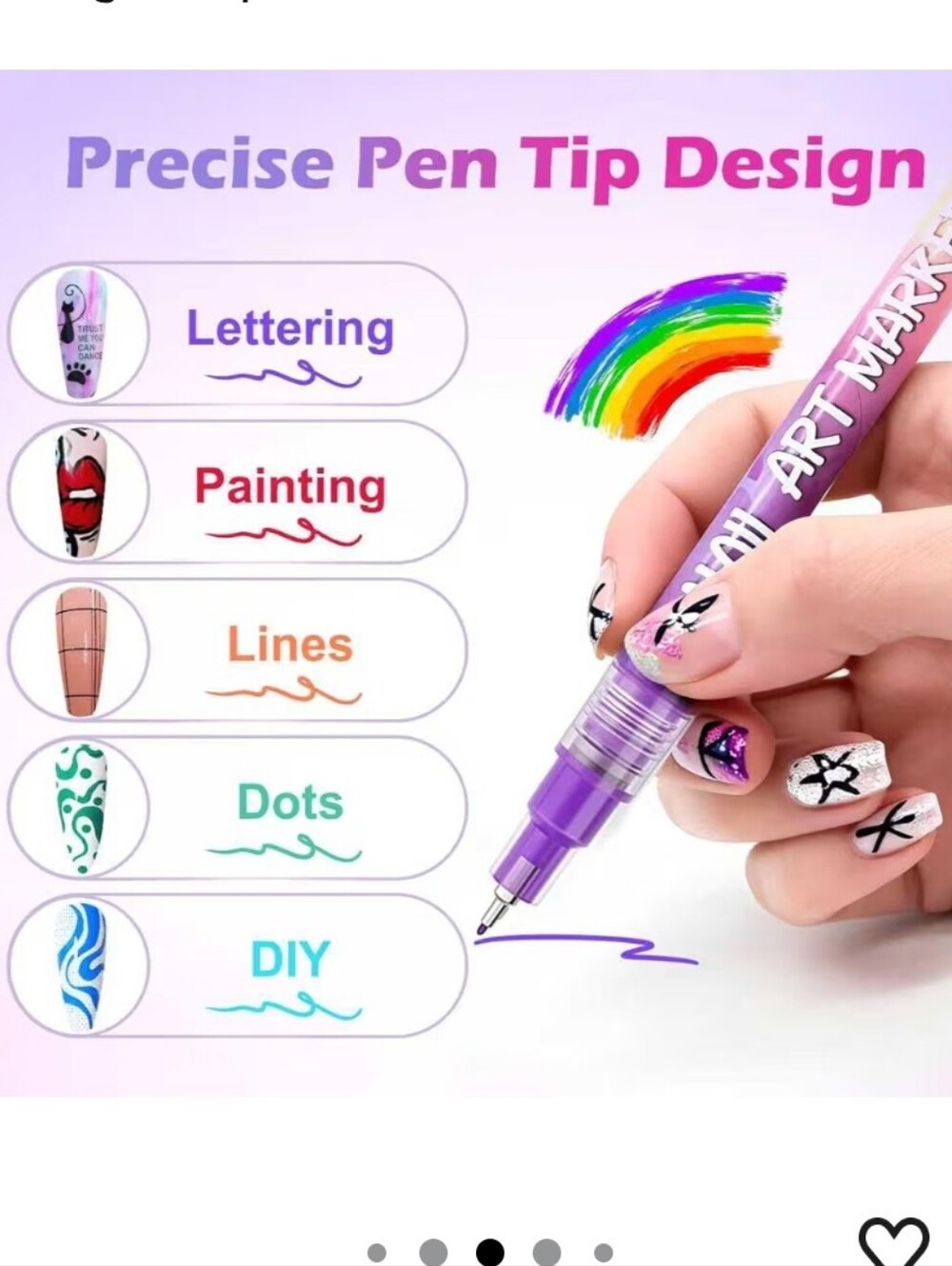 12-Pack Colorful Nail Art Marker Pens - Multicolor Set - Picture 3 of 8